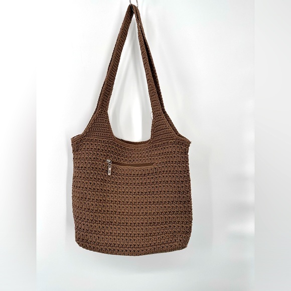 The Sak Handbags - The Sak Crocheted Purse M size good tan colors . All zipper working . See pics